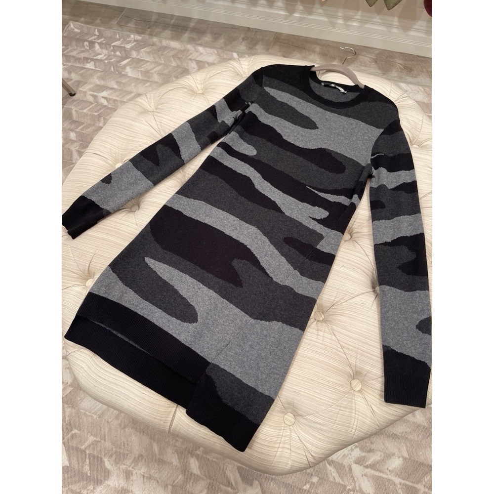 Pam & Gela Women's Camouflage Marino Wool and Cotton Sweater Dress
